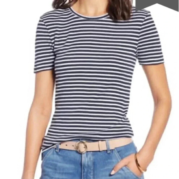 NWOT 1901 Striped Crewneck  Tee - Picture 5 of 7